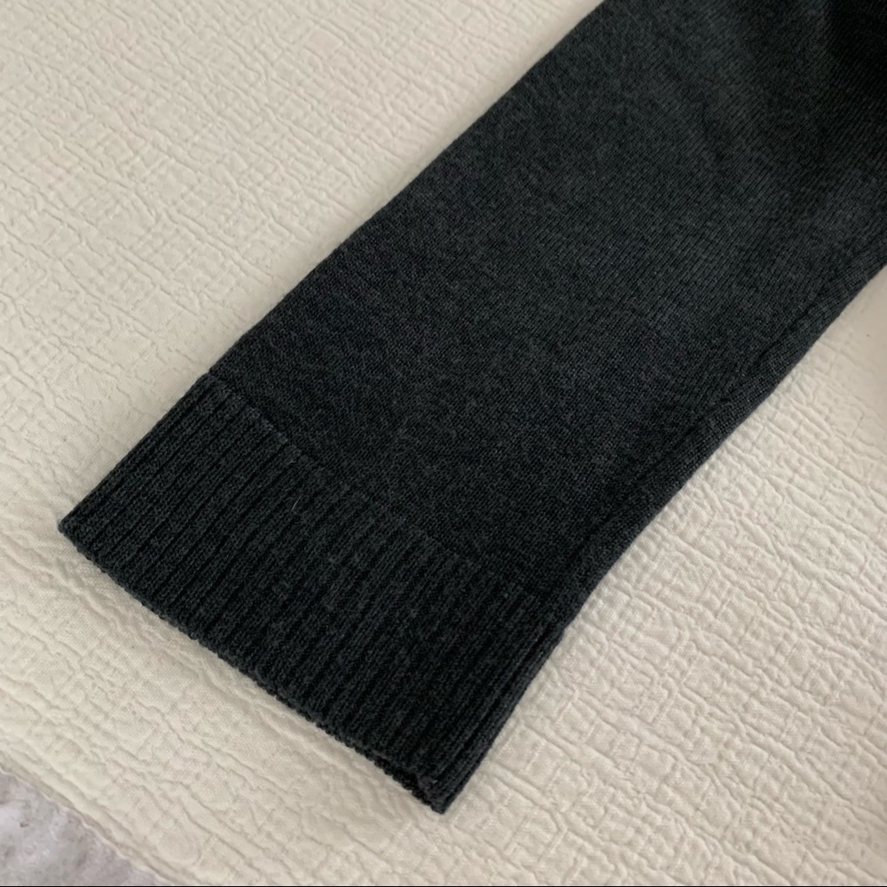 Calvin Klein Cardigan Sweater Womens Small Loop Fringe Open Front Charcoal Grey - Picture 8 of 8